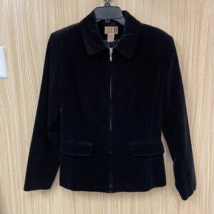 AT Denim Black Velvet Jacket Size Small